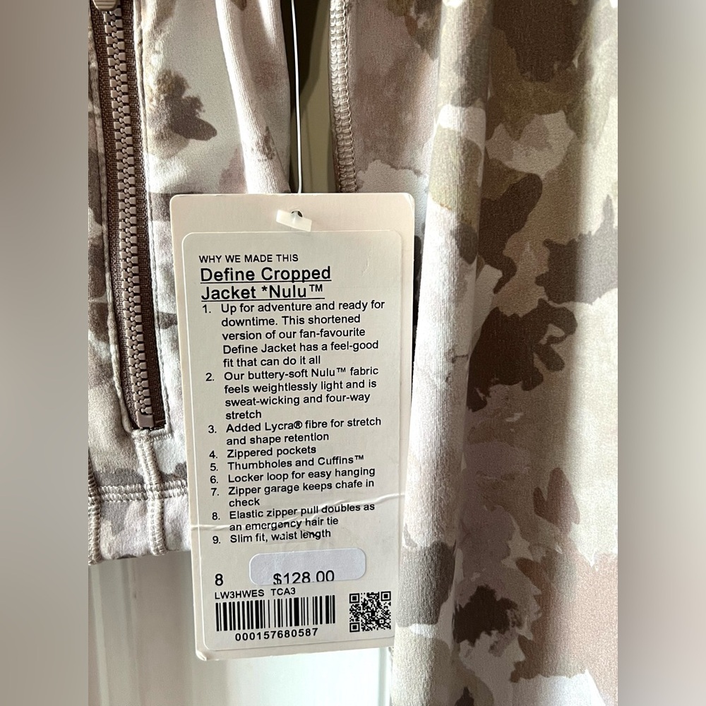 🆕Lululemon🍋Define Cropped Jacket Nulu ColourThawed Camo Warm Ash Grey Multi - Picture 8 of 9